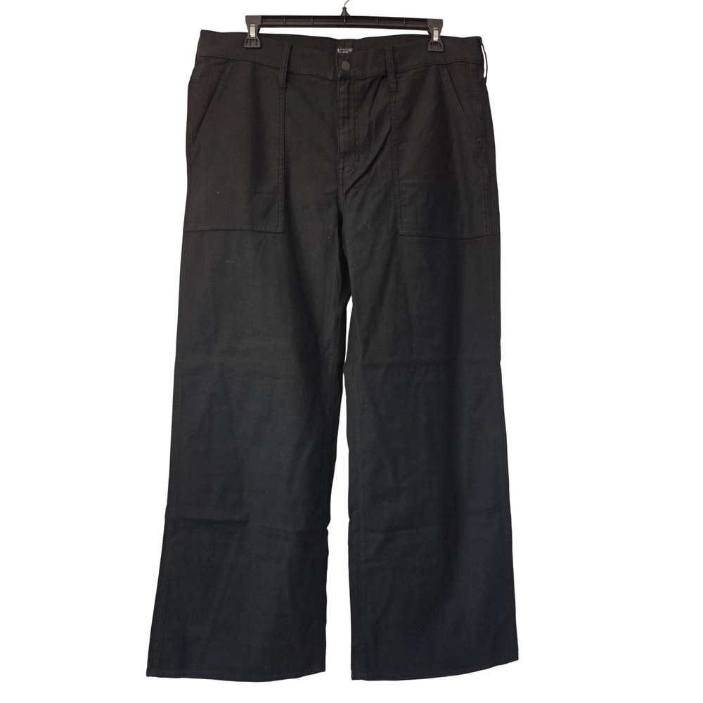 J. Crew Tall Camp Pocket Wide Leg Pant Womens Size T34‎ Black NWT $118 CI938